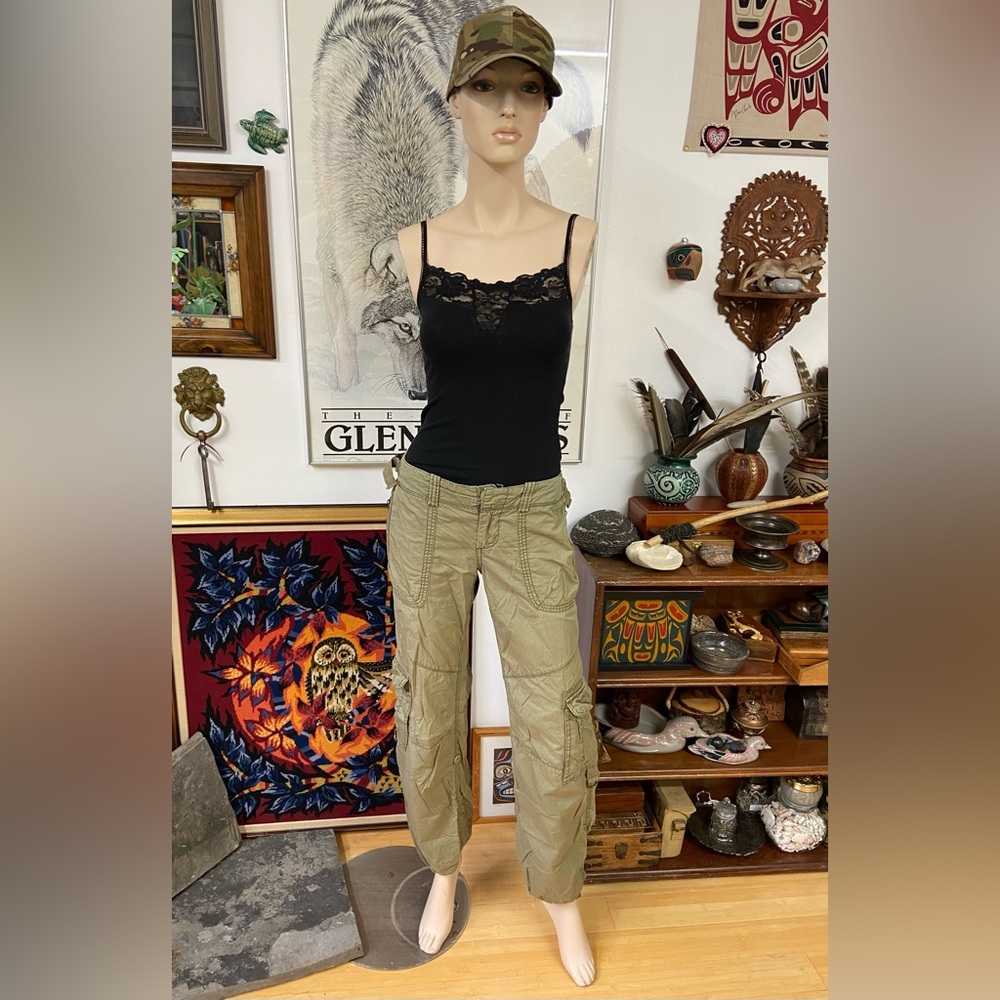 Y2K Army Green Cargos with Cool Pockets
